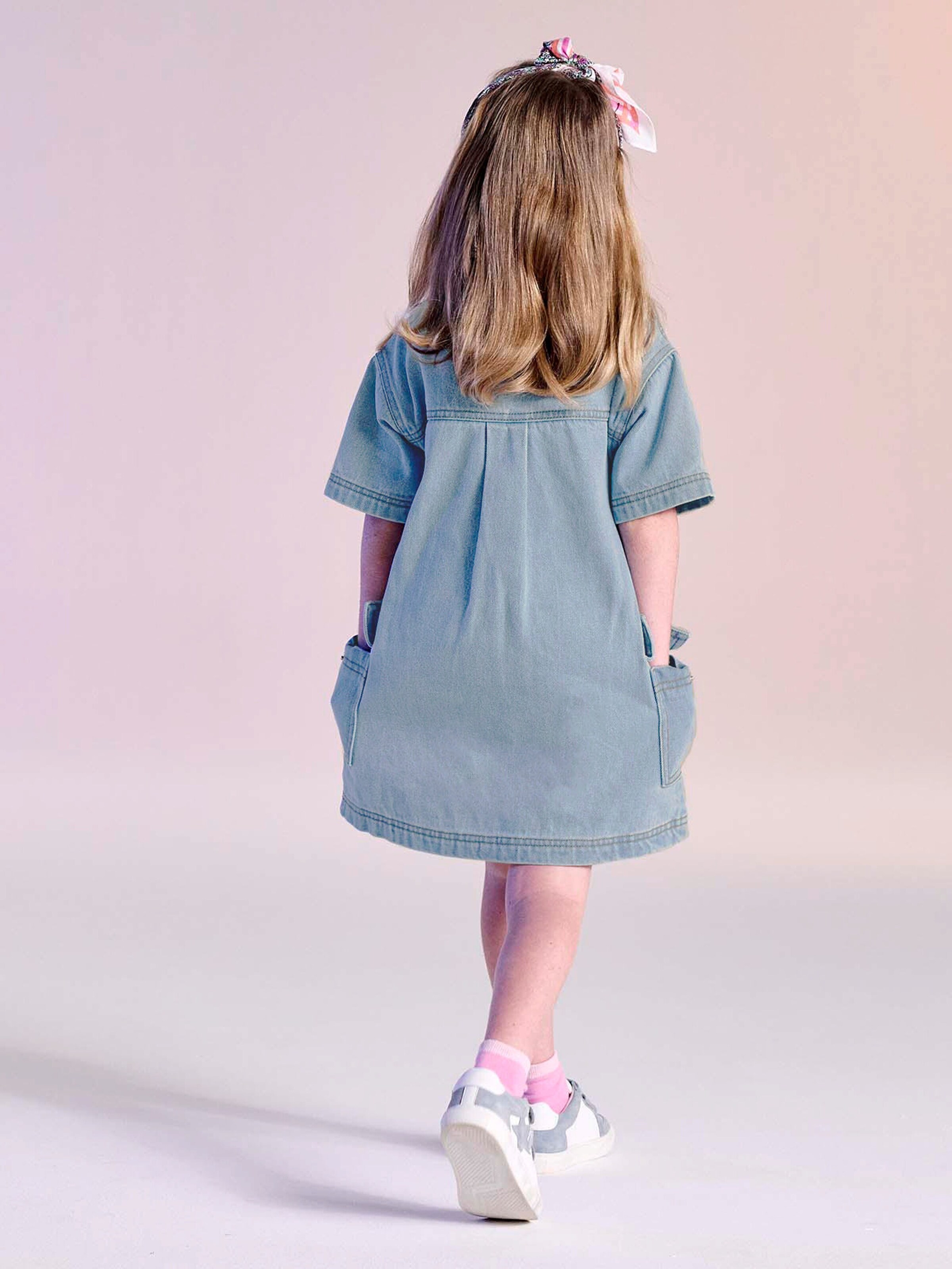 Vertbaudet Mädchen Jeanskleid helles blau