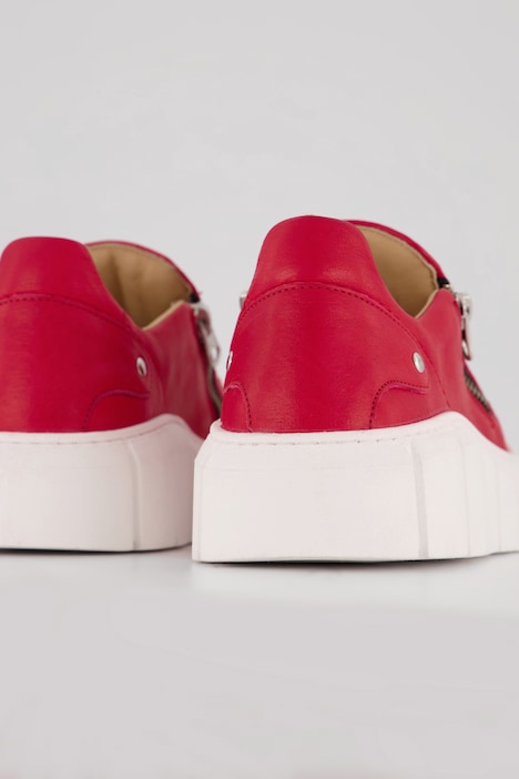 Leder-Slip-Ons, Zipper, Wechselfußbett, Komfortweite