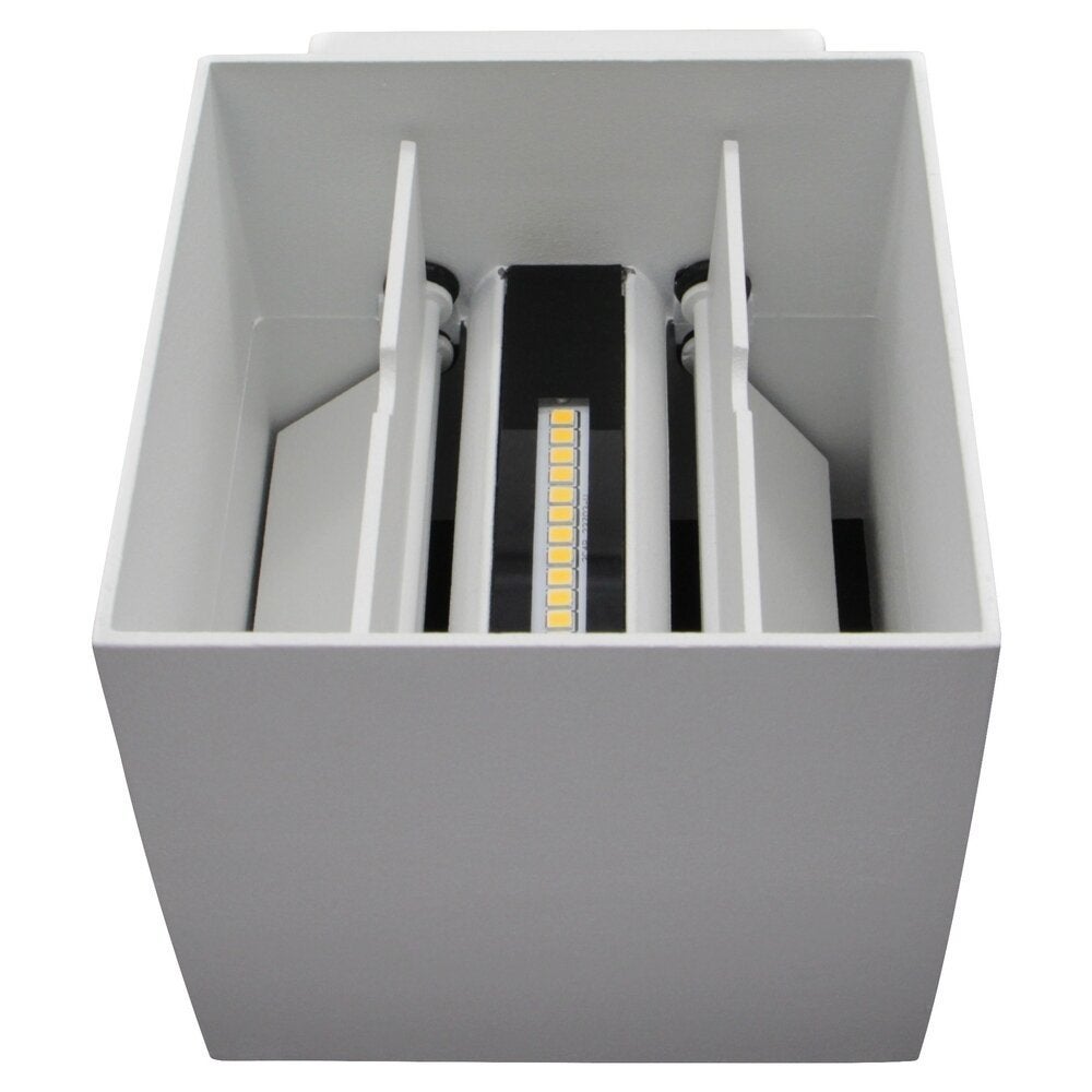 famlights | Rebecca LED buitenwandlamp van aluminium in mat wit, up & down