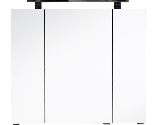 Marlin badkamerspiegelkast, 80 x 13,2 x 73,4 cm, mat wit, 3-deurs, LED