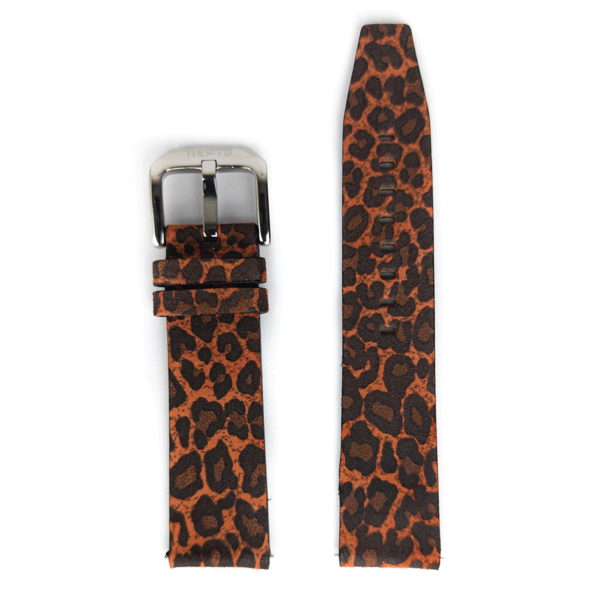 White Reverso - Cuir Léopard Orange