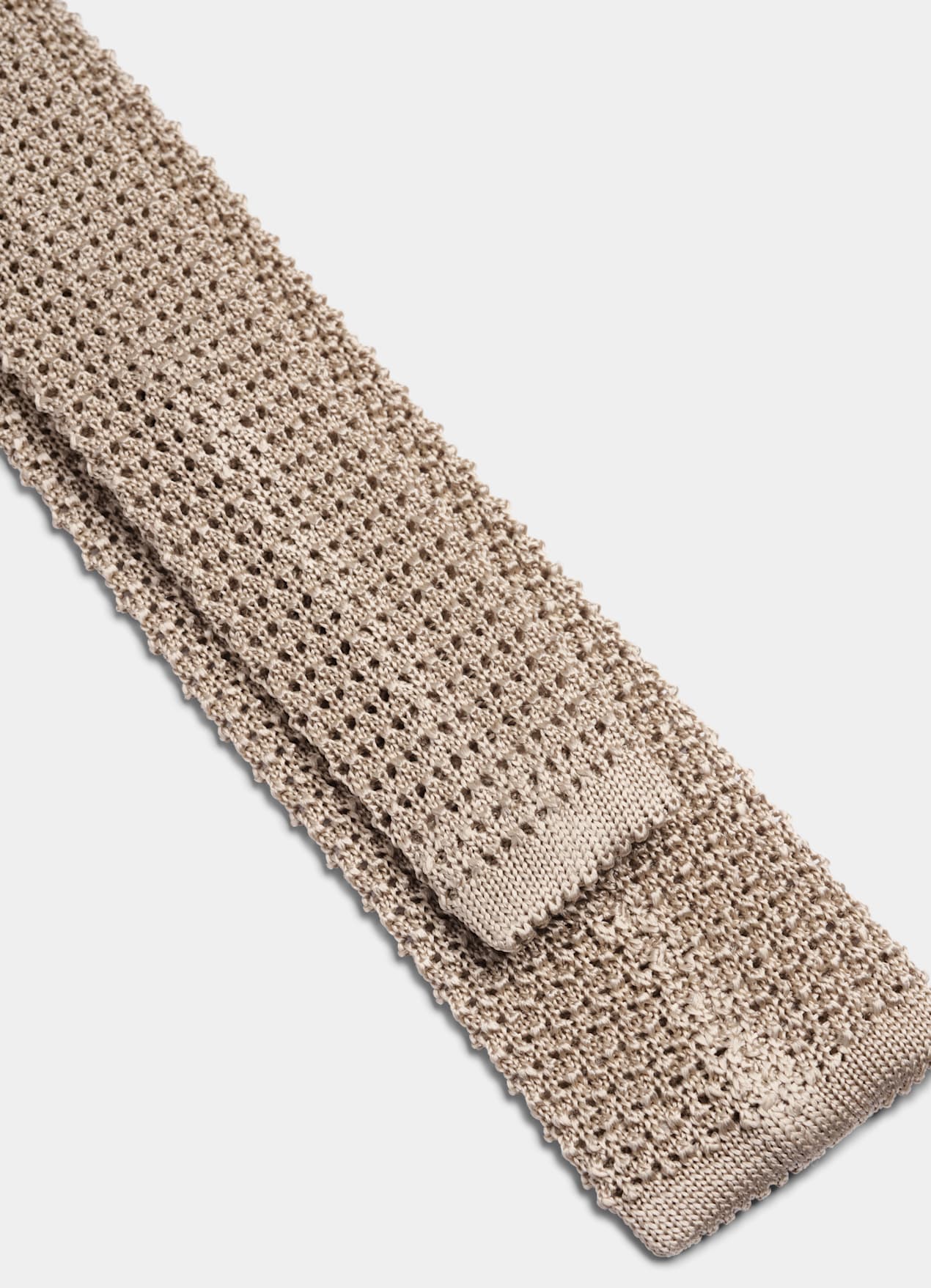 Cravate en maille marron clair
