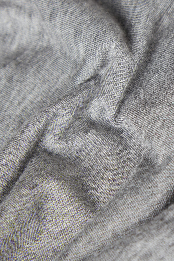 Camiseta de manga comprida com gola alta em cashmere modal ultraleve
