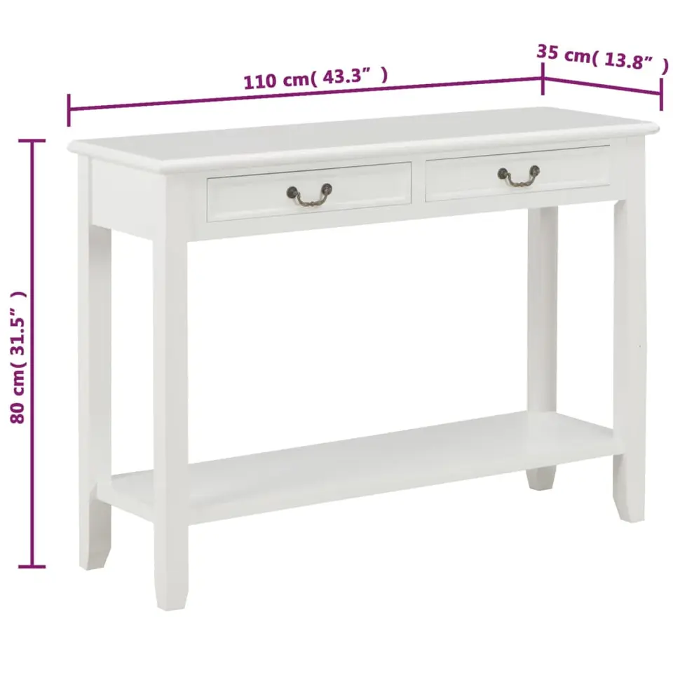vidaXL - Wandtafel - Wit - Hout