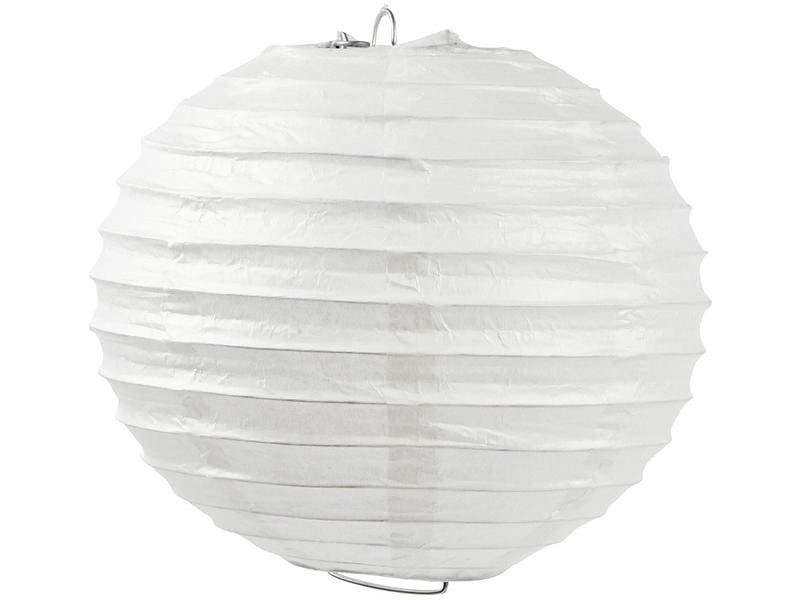 Creativ Company Lampion Ø 35 cm, Weiss, 1 Stück Papierlaterne mit Metallständer zum Dekorieren