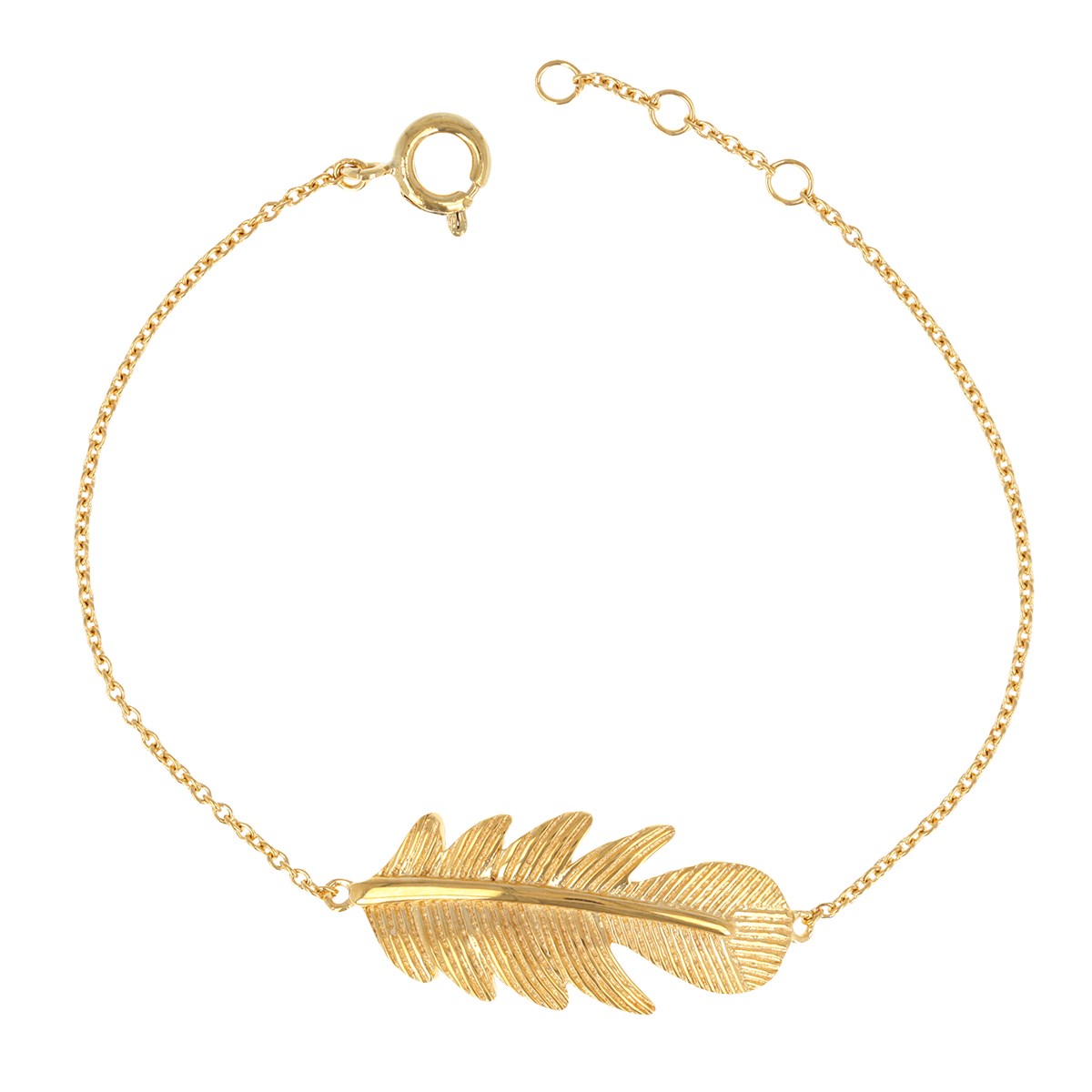 Bracelet plaqué or feuille