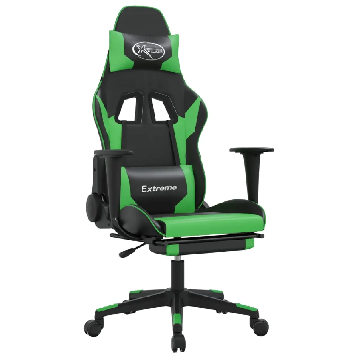 vidaXL Chaise de jeu de massage - Noir/Vert