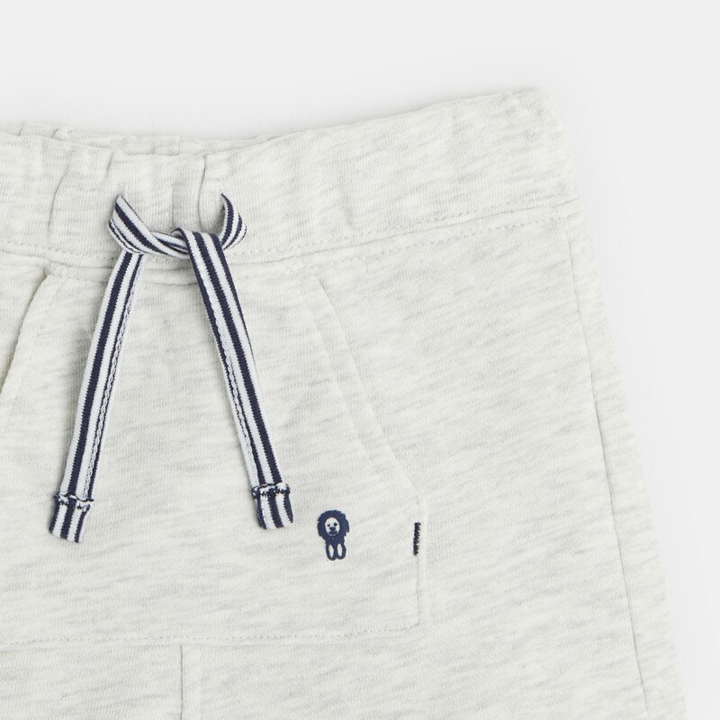 Short molleton blanc bébé garçon Blanc