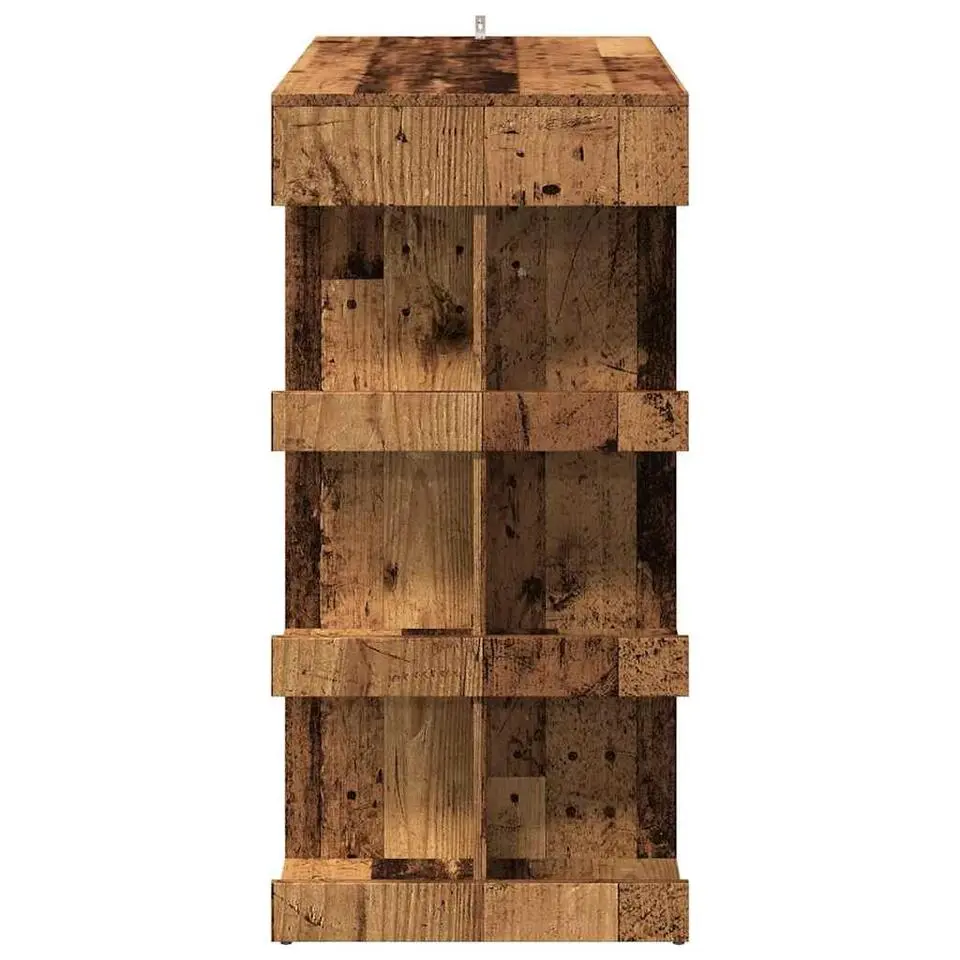 vidaXL - Bartafel met opbergruimte - Oud hout - Bewerkt hout - 100x48 cm
