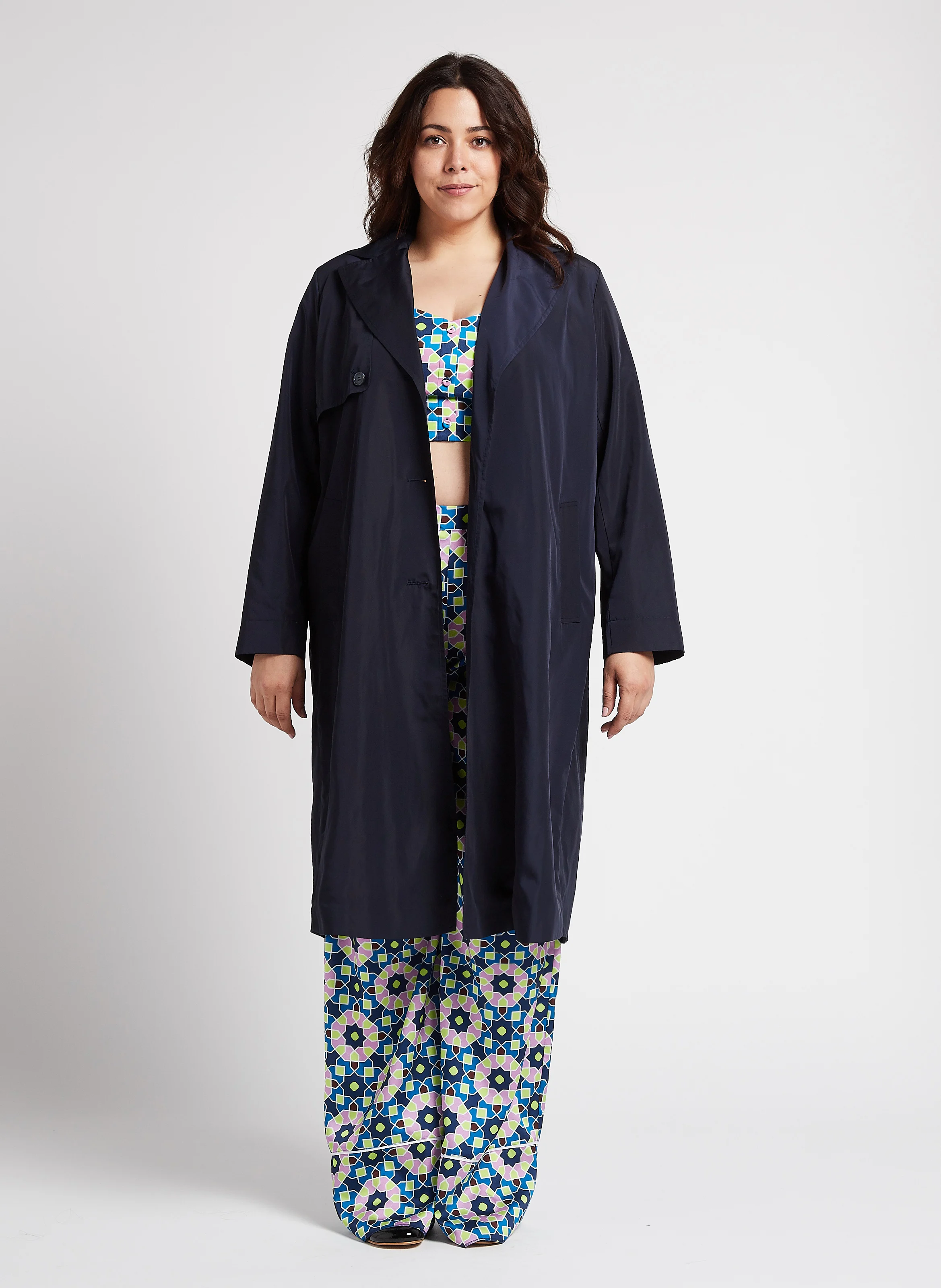 TARINA - Imperméable à col tailleur | Noir
