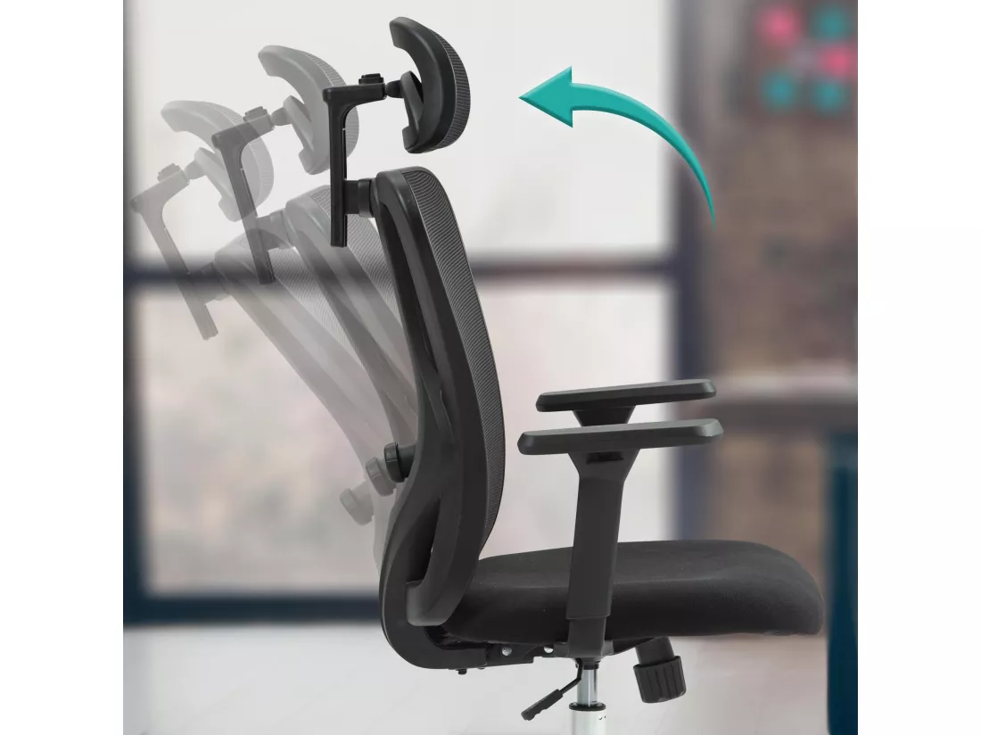 Chaise de bureau - Plastique & Métal chromé - Noir - Bryden