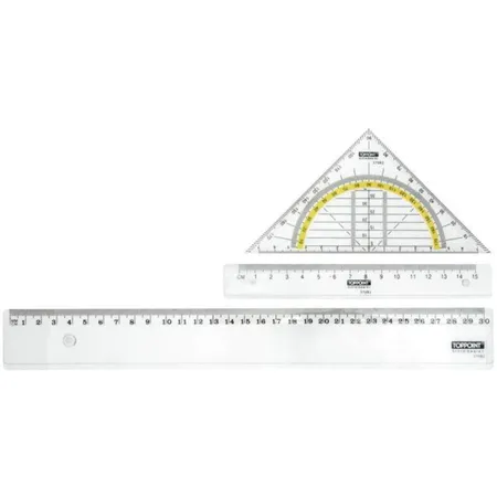 Stylex Zeichengarnitur 3-teilig Geo Dreieck Lineal 15cm & 30cm