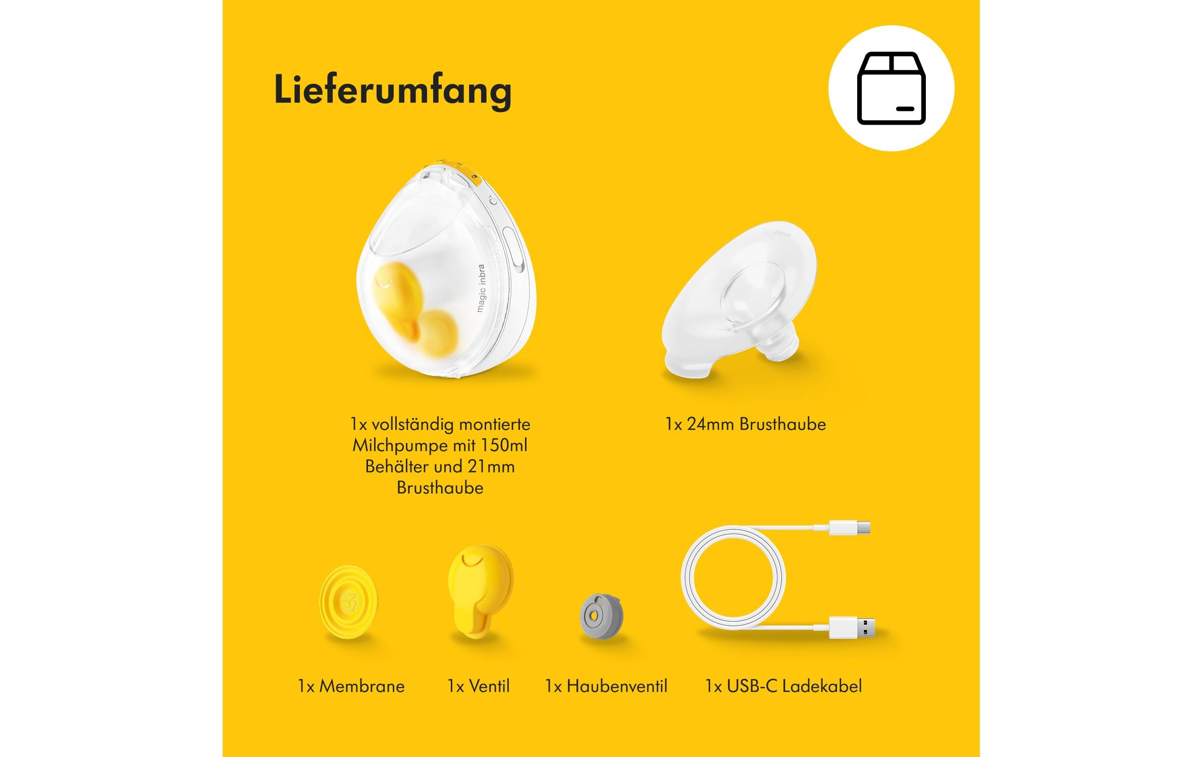 Milchpumpe Magic InBra einzel Elektrisch<br>Tragbare Einzelmilchpumpe