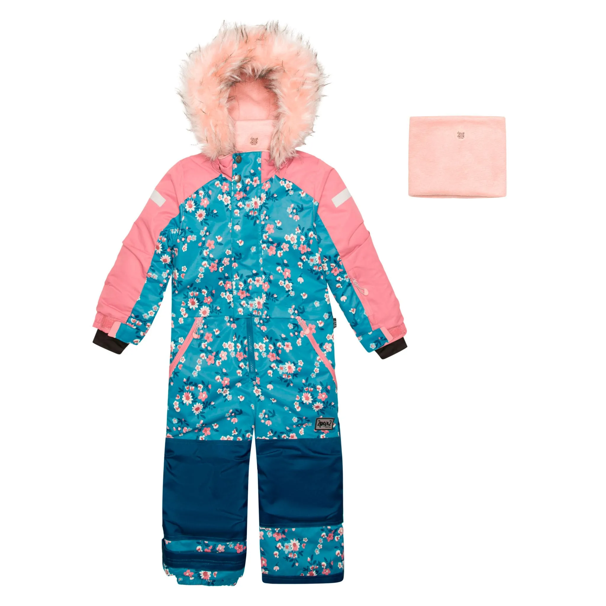 Deux par Deux Habit de Neige Une Pièce Petits Bouquets 2-6ans