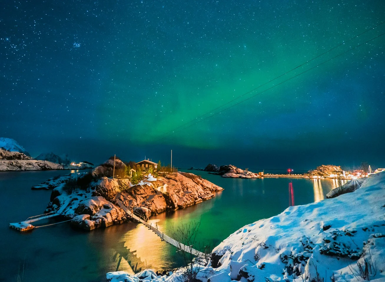 Ravensburger - Puslespil Northern Lights In Bergsfjord 500 brikker