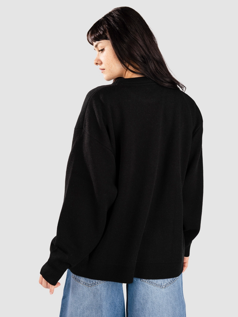Worship Supplies Cherub Box Fit Crew Knit Pullover black