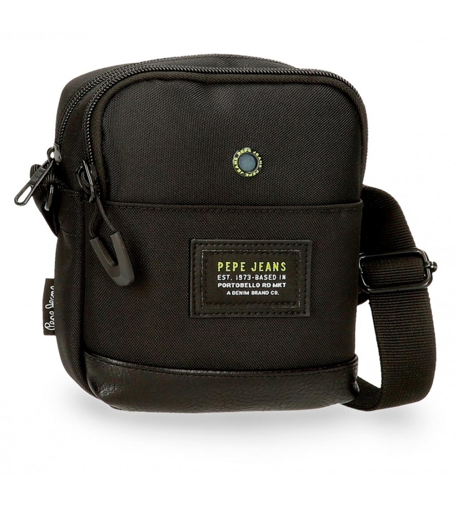 Bolsa de ombro pequena Leighton da Pepe Jeans, preta.