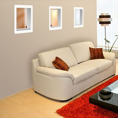 Hublot de porte Skylab MDF prépeint 42 x 42 cm