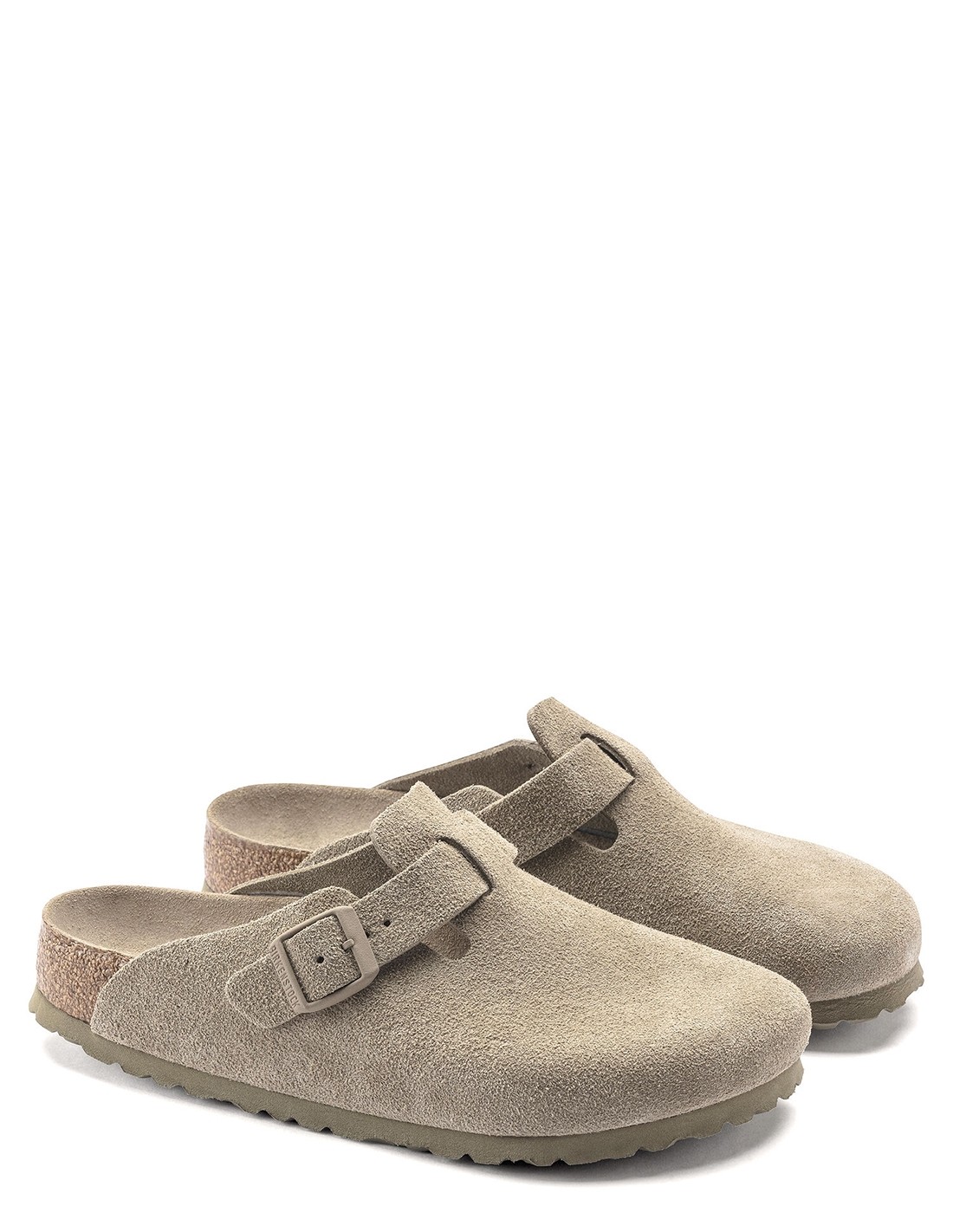 birkenstock Sabots Homme Boston Daim Kaki