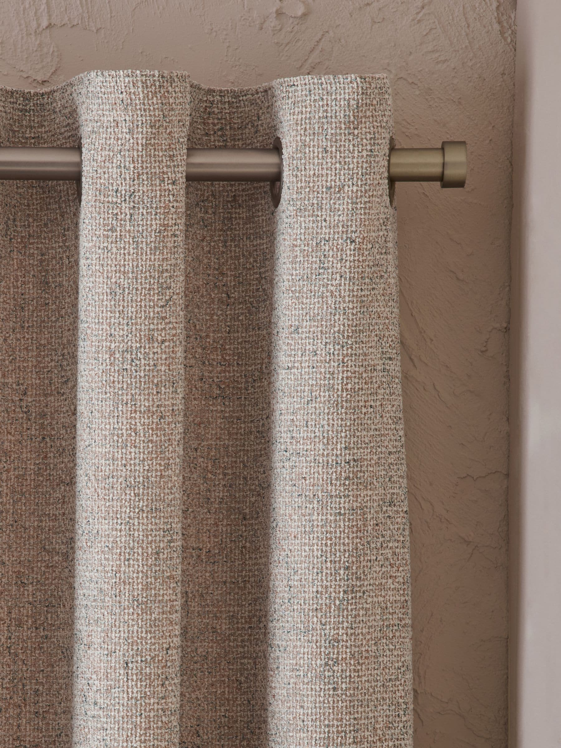 Chunky Marl Textured Eyelet Lined Curtains