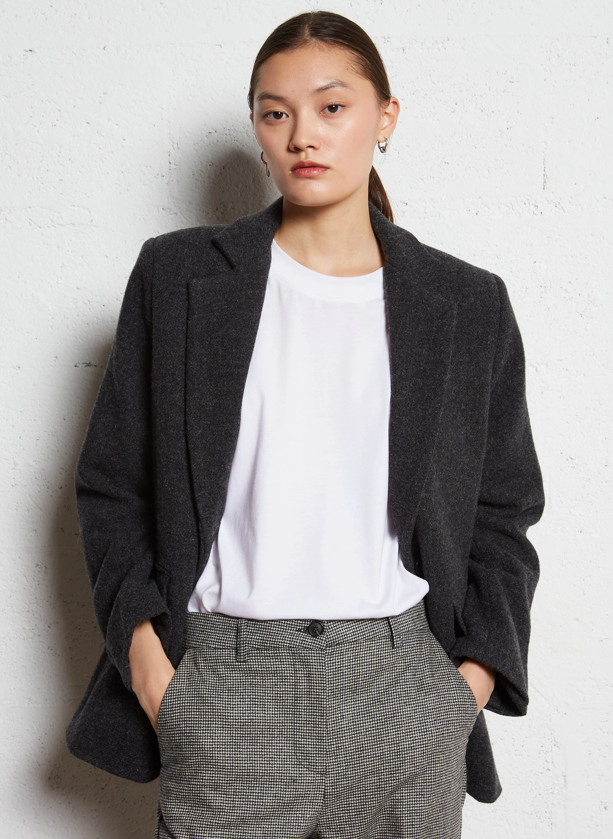 IRVING - Veste de tailleur droite en laine | Gris
