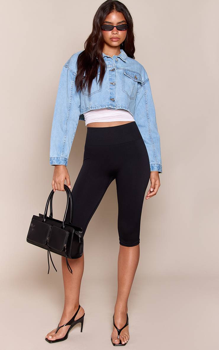 Bleu Clair Veste En Jean Courte