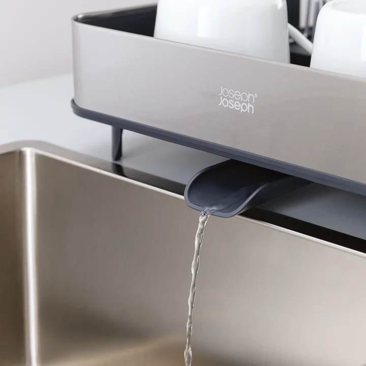 Joseph Joseph - Rethink your Sink Set, Seifenspender und Abtropfgestell, grau