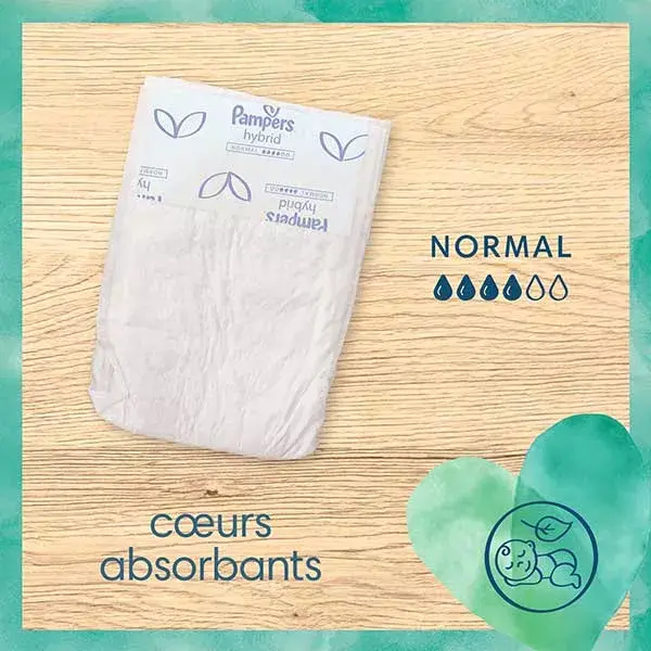 Fraldas descartáveis Pampers Harmonie com núcleo absorvente híbrido, 25 unidades.