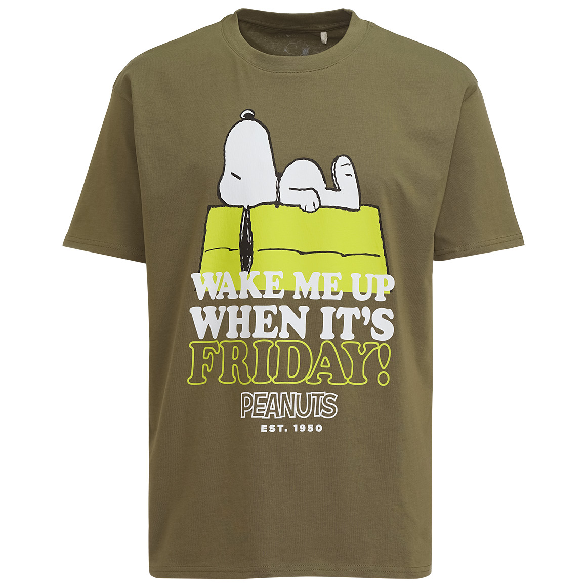 Jonas Nielsen Peanuts T-Shirt mit Print dunkeloliv