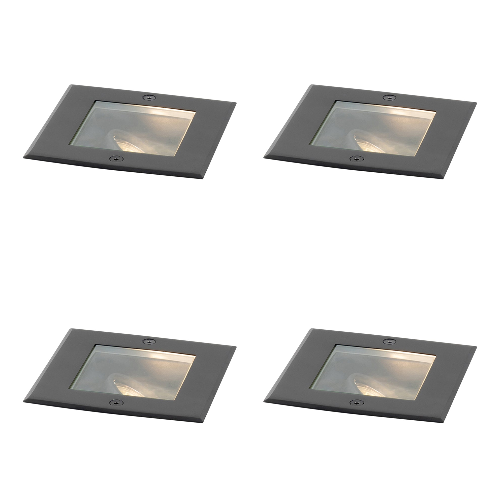 QAZQA Set van 4 moderne grondspots zwart verstelbaar IP65 - Oneon