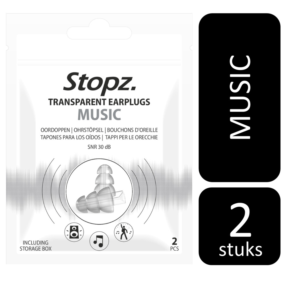 Stopz. Earplugs Music Transparant2 stuks