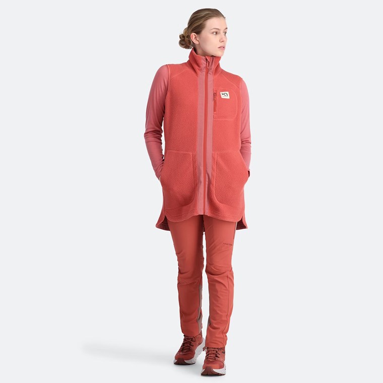 Kari Traa Sanne Pile Jacket Dark Dusty Orange Pink