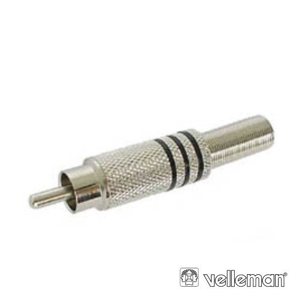 Velleman Ficha Rca Macho Metalizada Black