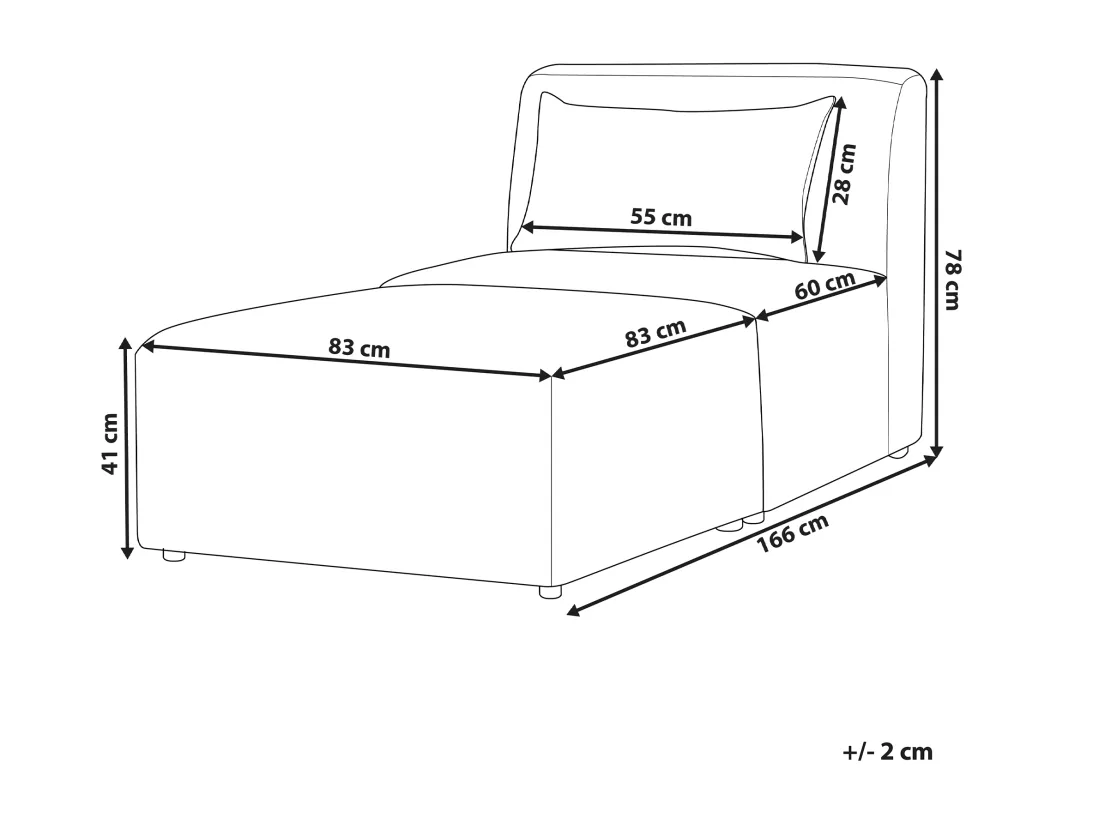 Chaise longue en velours côtelé taupe LEMVIG