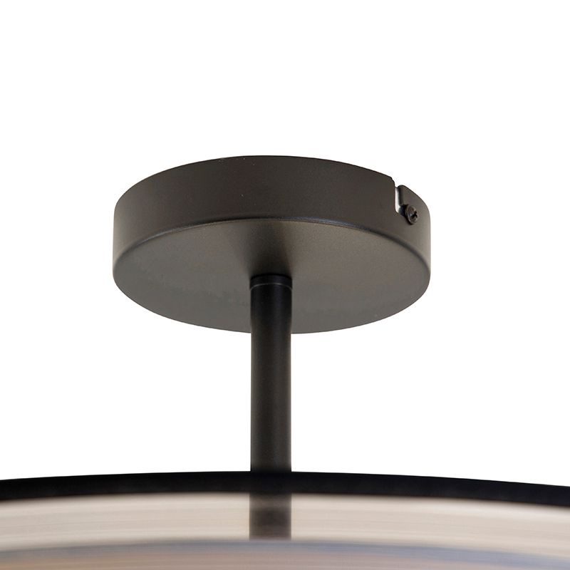 Moderne plafondlamp zwart met wit 50 cm 3-lichts - Drum Duo