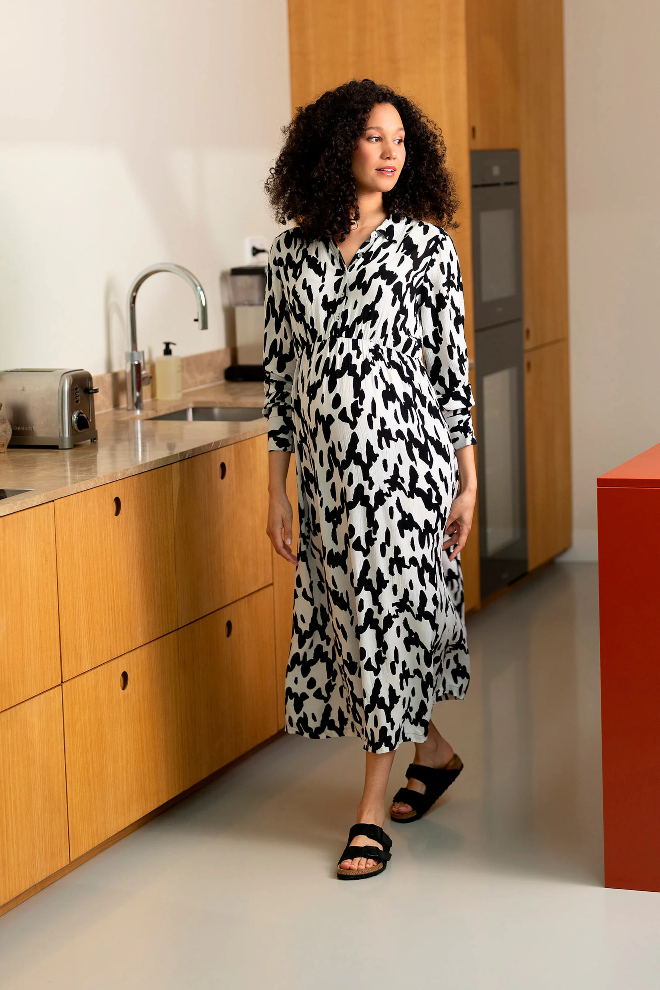 Noppies Maternity Still-Kleid Kiki Wavy Black Print