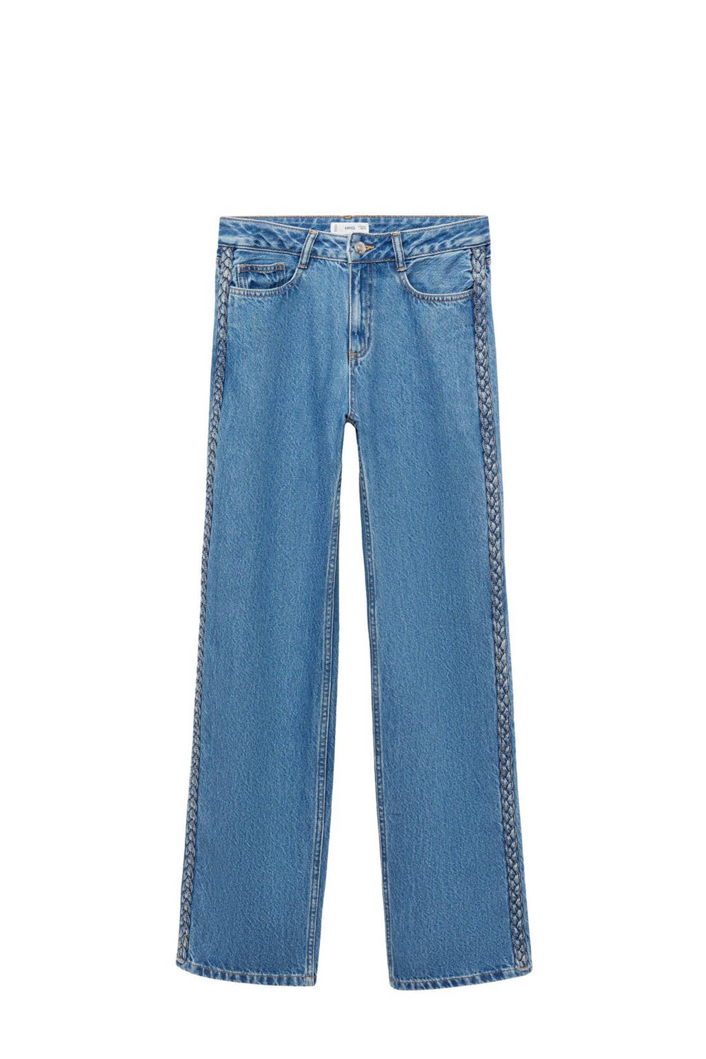 MANGO TEEN straight regular waist medium blue denim
