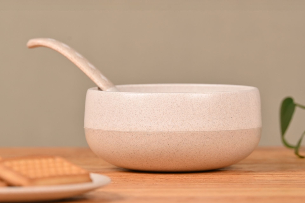 Croppie set van 4  250 ml soepkom met lepel  - Naturel