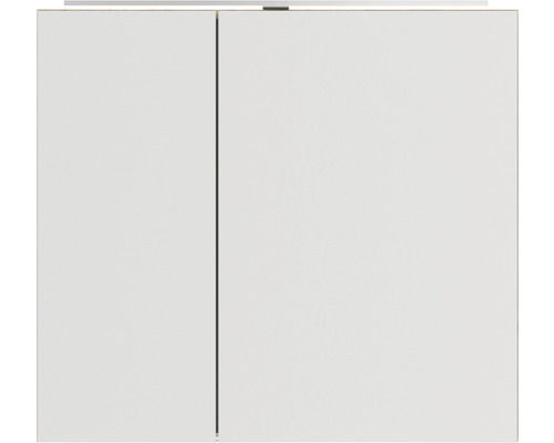 Badkamermeubelset NOBILIA Programma 1 BxHxD 81 x 169,1 x 48,7 cm, frontkleur eiken naturel, met wastafelmeubel en 2-deurs spiegelkast met LED-verlichting, greeplijst chroom mat 062