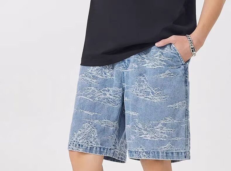 Neonity Wear - Gewassen denim shorts met trekkoord in de taille