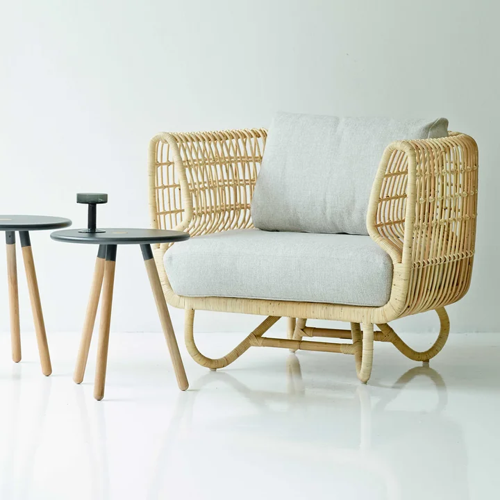 Cane-line - Nest Loungesessel Indoor, natur / Natté light grey