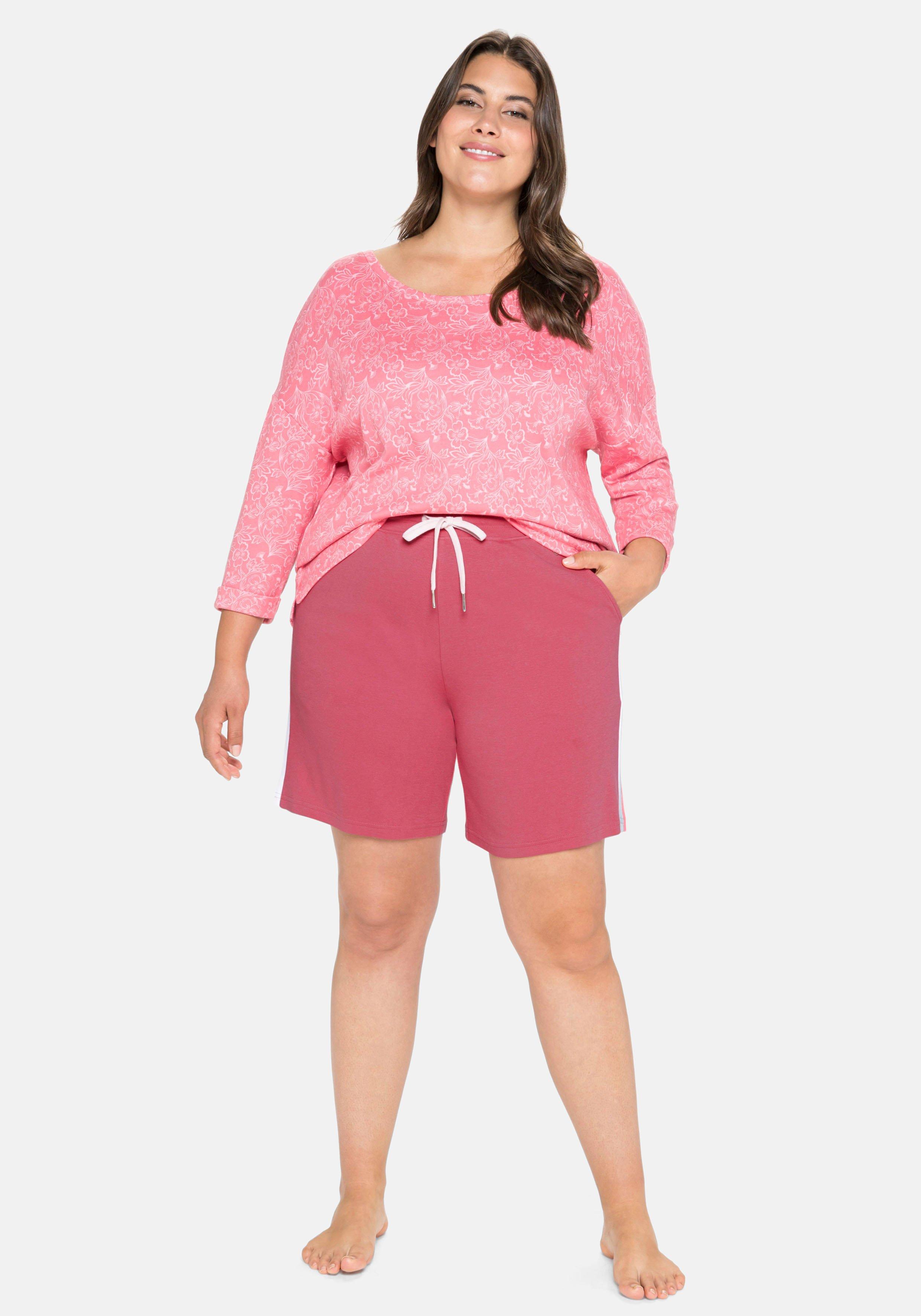 Relaxshorts mit Kontrastdetails, aus Interlock