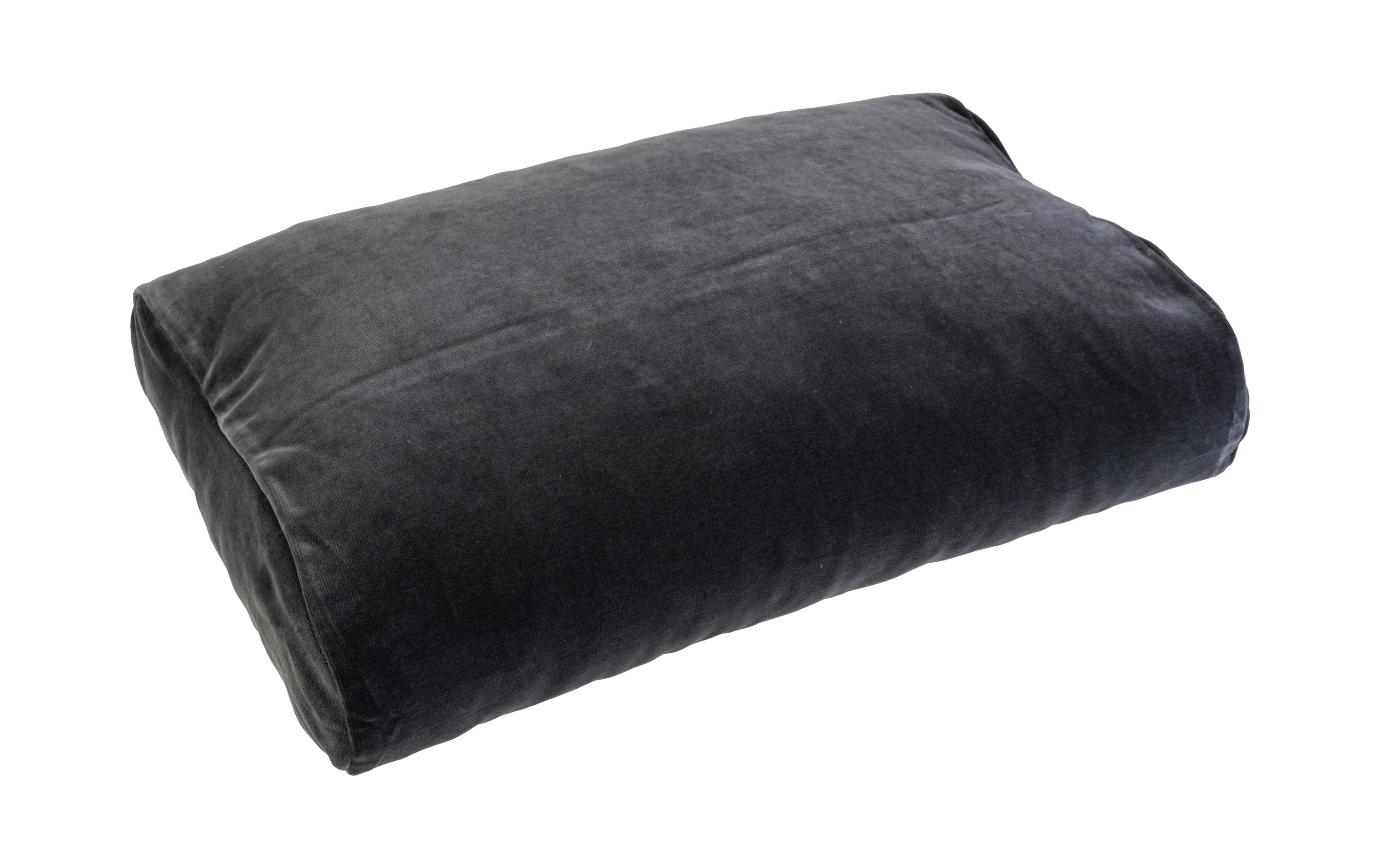 Nackenkissen mit Flocken und Veloursbezug 50 x 11 cm<br>Ergonomisches Nackenkissen mit Flockenfüllung