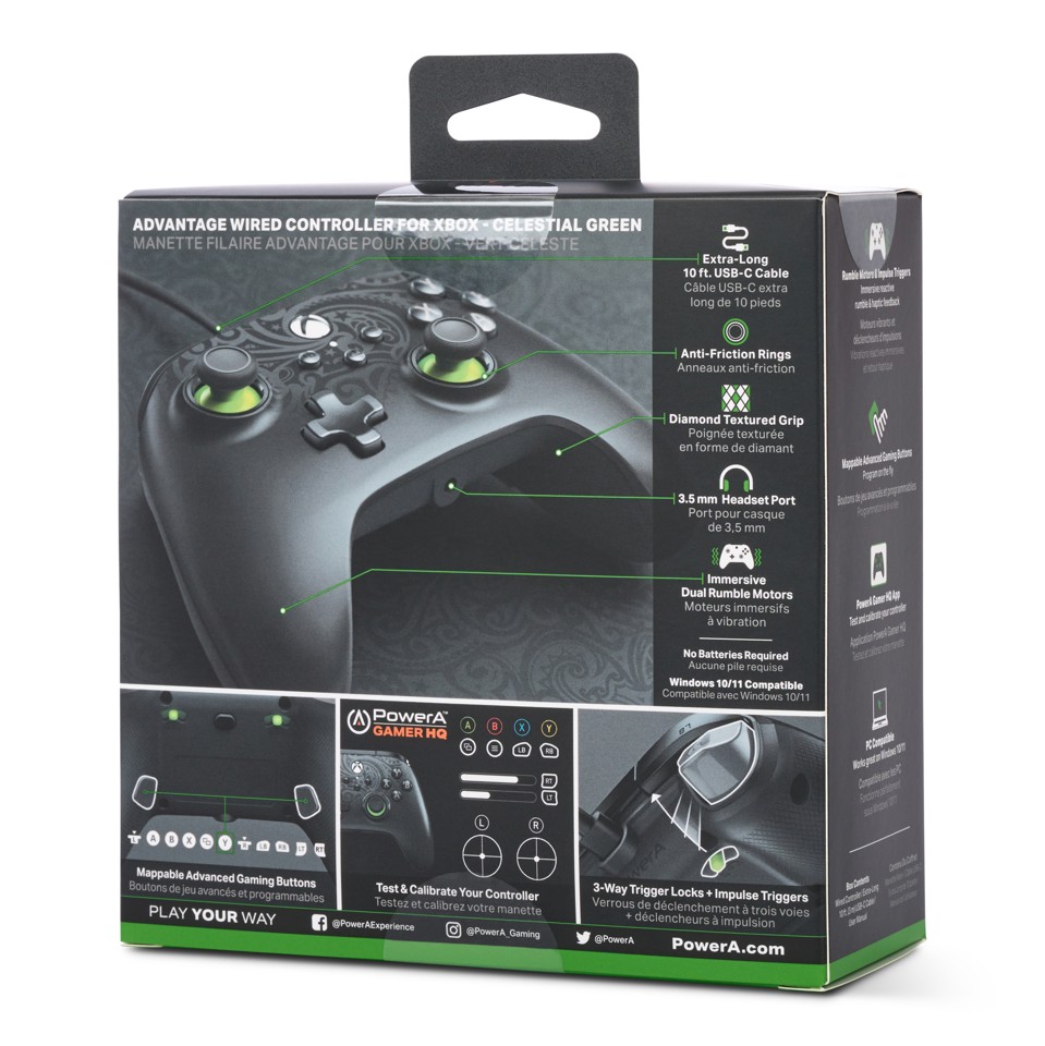 PowerA Advantage Wired Controller - Xbox Series X/S - Celestial Green