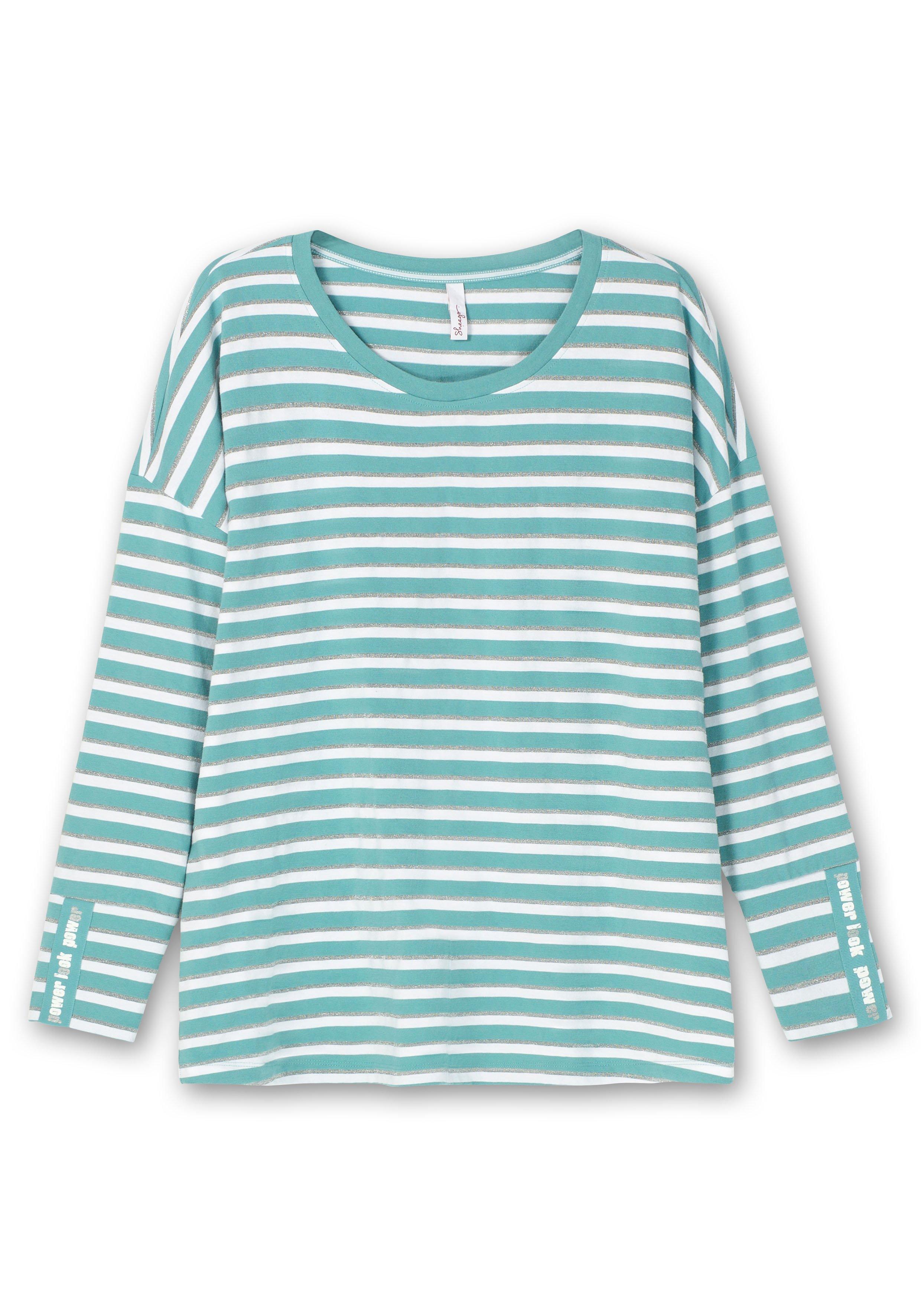 Langarmshirt mit Streifen und Effektgarn