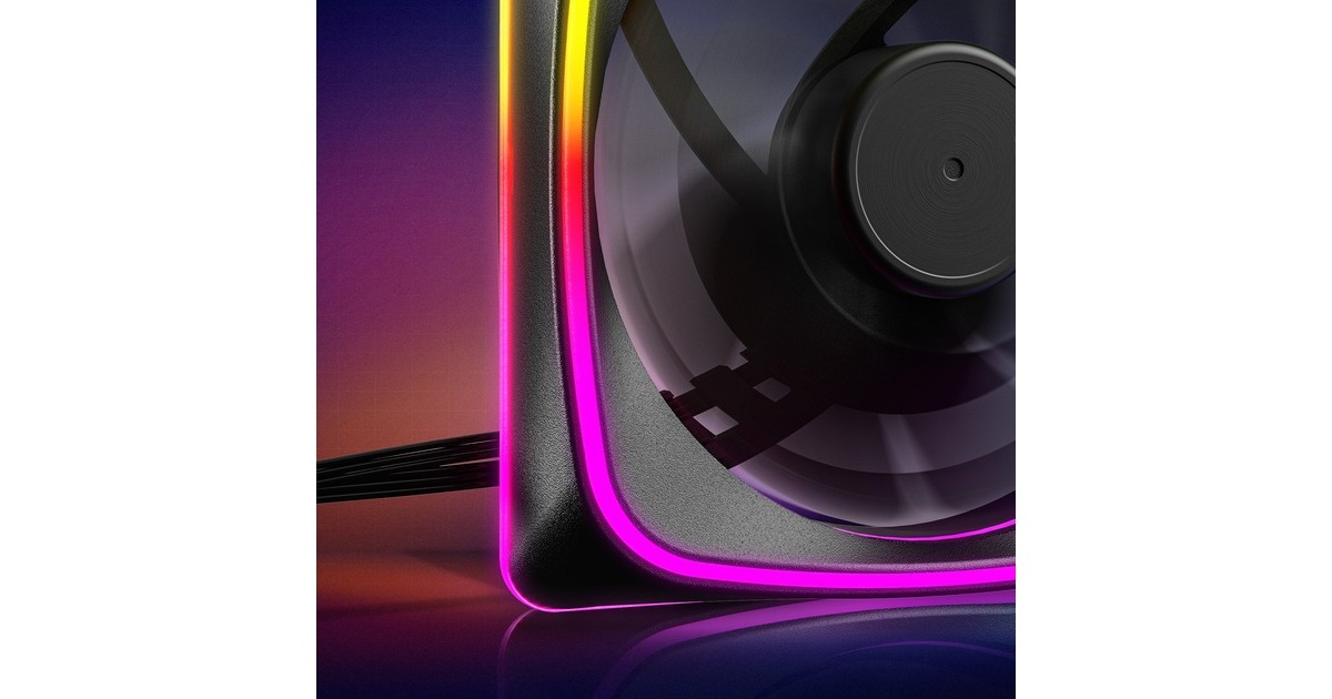 SharkoonSHARK Lights RGB PWM case fan  (Zwart, 120 x 120 x 25 mm)