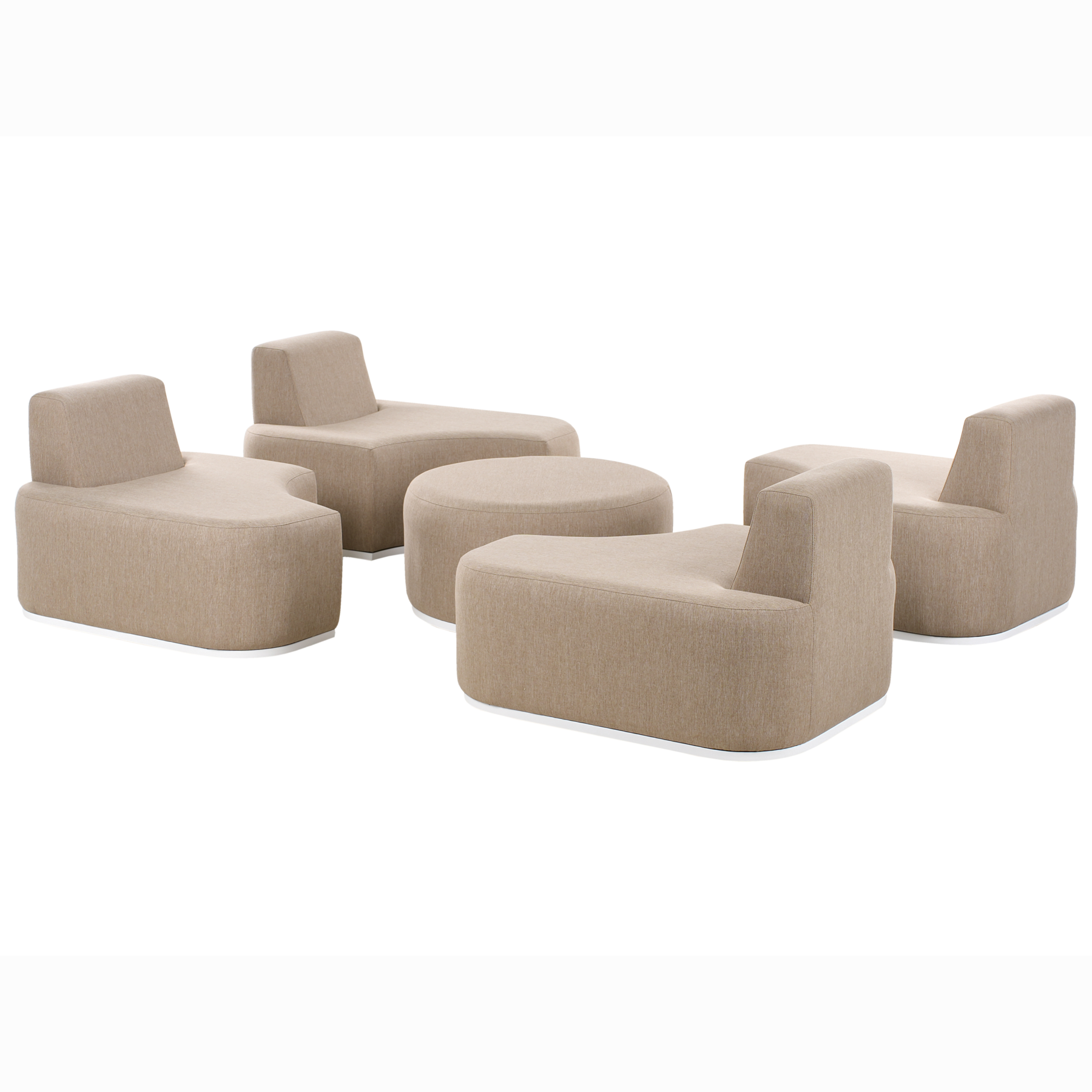 Beliani - FABRO - Loungeset voor 4 - Beige - Polyester