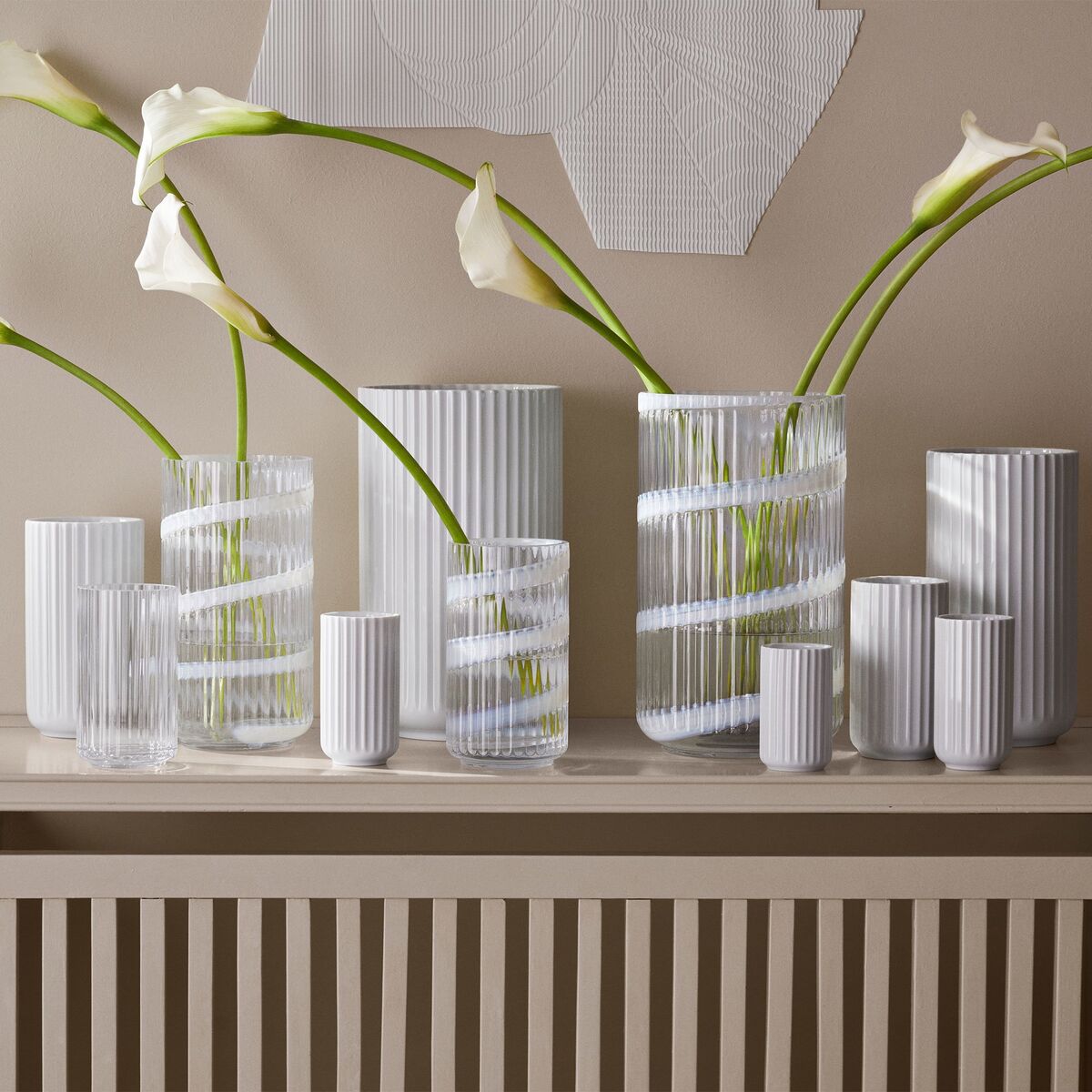 Swirl vase 25 cm, hvit