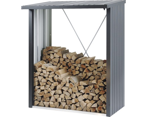 Brandhoutberging biohort WoodStock 150 157 x 102 x 199 cm donkergrijs metallic
