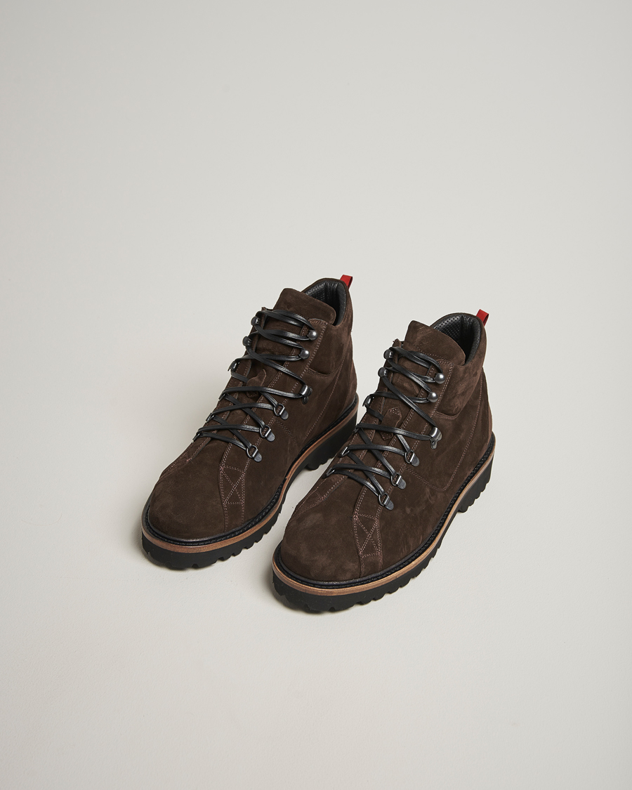 Kiton St Moritz Winter Boots Dark Brown Suede